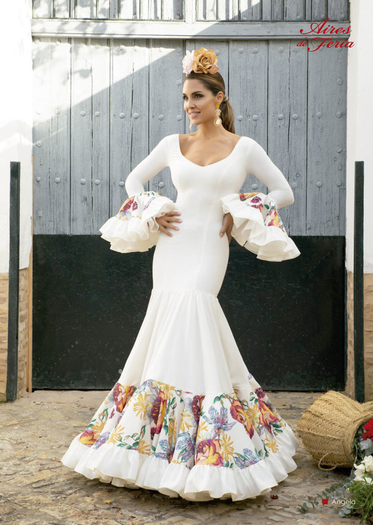 Venta > vestido de flamenca blanco > en stock