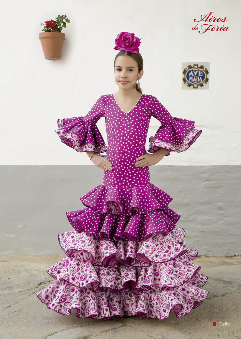 Traje de flamenca niña. Colección 2020. Modelo Celia.