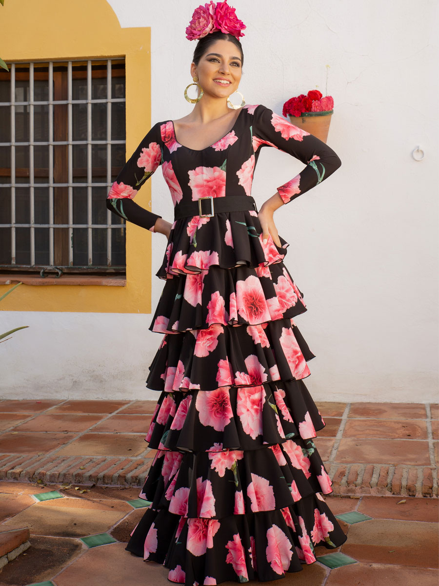 Traje de flamenca con volantes la cintura | AIRES DE FERIA