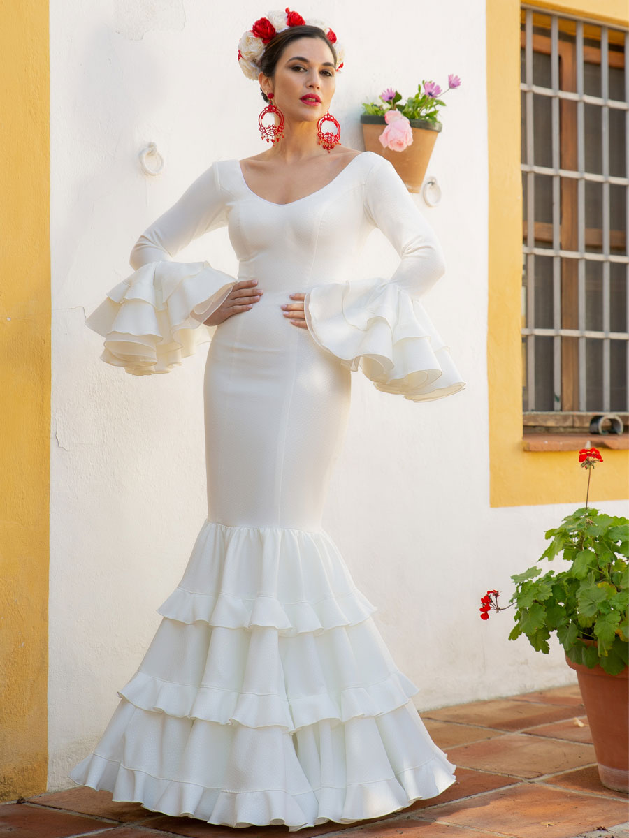 trajes de flamenca blancos