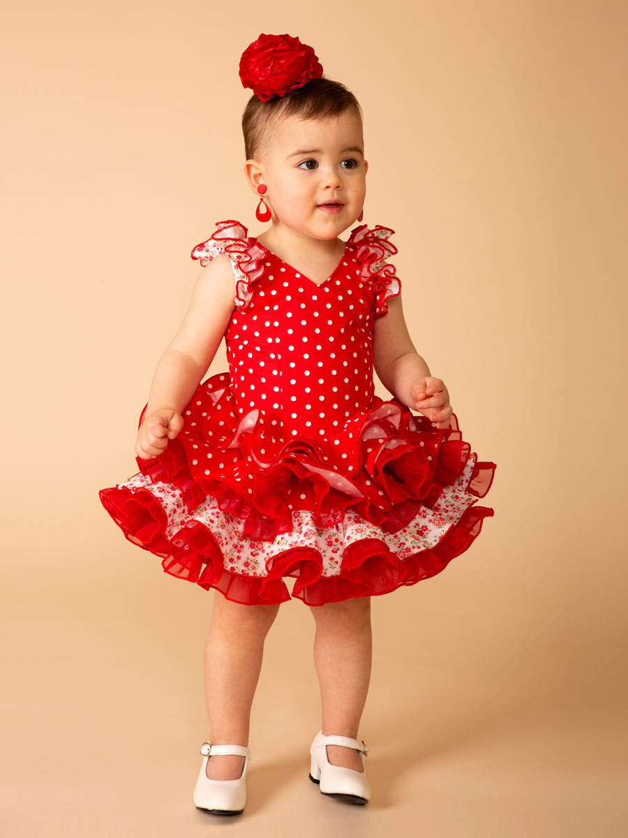 Traje de flamenca corto rojo AIRES DE FERIA